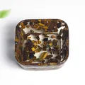 Quadratische Harzschale mit Tigerauge-Heilsteinen für luxuriöse Innendekoration - Tigerauge