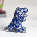 Lapis lazuli blue crystal dinosaur statue made of resin and crushed natural stones - Lapis Lazuli