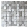 Silberne quadratische Paillettenwand mit 100 Fliesen auf Gitter für Event Hintergrund Deko - Mattsilber (6025) / 30*30cm