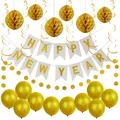 Kit décoration de Nouvel An doré avec boules alvéolées, spirales et ballons de fête - Décoration de Nouvel An Style 10
