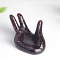 Socle en résine et grenat en forme de main pour boule cristal, porte-bijoux rouge - Convient aux Boules de 3-5 cm / Grenat