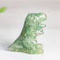 Green natural crystal resin dinosaur sculpture with textured gemstone details - Green Aventurine