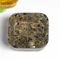Quadratische Harzschale mit Labradorit-Naturkristallsteinen für Wohndekoration - Schwarzer Labradorit