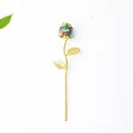 Golden rose crystal resin craft with colorful stone inlay for Valentine's gift - Colorful Shell
