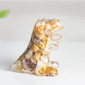 Resin monster figurine with colorful natural crushed stones in a dinosaur shape - Crazy Agate