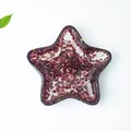 Plateau en résine en forme d'étoile avec pierres rouges et feuilles d'or pour bijoux - Grenat
