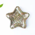 Bandeja de resina en forma de estrella con fragmentos de piedras de cristal naturales - Unakita