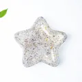 Bandeja en forma de estrella con piedras de cristal púrpura y pan de oro - Fluorita de Colores