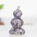 Ornamento Wu Lou in resina con frammenti di ametista naturale per fortuna casa - Stile Rotante / Viola da Sogno Rotante