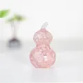 Pink natural crystal chips gourd figurine in resin for home decor mascot - Rose Quartz