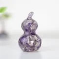 Resin gourd decoration ornament filled with natural amethyst crystals and minerals - Dreamy Purple