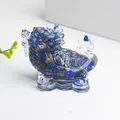 Lapis lazuli crystal dragon turtle figurine with transparent resin finish for home decor - Lapis Lazuli