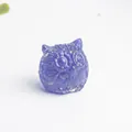 Figura de búho morado traslúcido con fragmentos de cristal y acabado brillante - Vidrio Azul