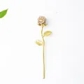 Golden crystal resin rose ornament with natural stone chips for romantic home decoration - Crazy Agate