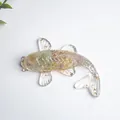 Figurine de poisson en résine avec feuilles d'or et éclats de cristaux violets et verts - Koi Fluorite Colorée