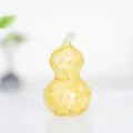 Resin gourd ornament filled with yellow natural crystals for home decoration - Lemon Yellow