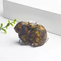 Brown and amber natural crystal rabbit figurine for modern desktop home decoration - Tiger Eye (Dark Brown)