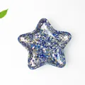 Bandeja de resina en forma de estrella con cristales azules y láminas de oro decorativas - Lapislázuli
