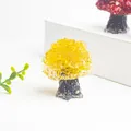 Mini décoration d'arbre de fortune en cristal jaune avec un socle noir en résine - Citrine
