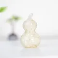 Resin gourd ornament filled with natural white crystal stones for home decor - White Crystal