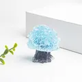 Miniature blue crystal gravel tree ornament with textured trunk for desk decor - Aquamarine