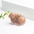 Figura de conejo de resina traslúcida con incrustaciones de cristal natural decorativa - Piedra de Sol (Naranja)
