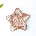 Bandeja de resina en forma de estrella con piedras marrones y detalles de pan de oro - Ágata roja