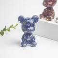 Kreative Bärenfigur aus Harz mit natürlichen blauen Lapis-Lazuli-Kristallsteinen - Lapislazuli