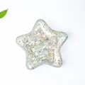 Bandeja de resina en forma de estrella con piedras verdes naturales y copos dorados - Aventurina Verde
