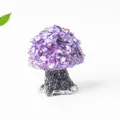 Handmade mushroom ornament with purple crystal stone cap and a sleek black stem - Purple Gradient