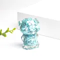 Figurine de cochon mignonne en pierres de turquoise et résine transparente de décor - Turquoise
