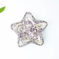Bandeja de cristal en forma de estrella con piedras amatistas y pan de oro - Púrpura de Ensueño