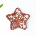 Bandeja de resina en forma de estrella con cristales de jaspe rojo y pan de oro - Jaspe Rojo