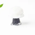 Handmade clear crystal quartz money tree with natural black ore base for home office decor - White Crystal