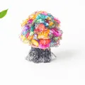 Colorful resin mushroom ornament with crystal texture and natural rock-style base - Colorful Shell