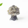 Unique mushroom-shaped yellow crystal stone craft for home office desktop decoration - Black Labradorite