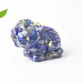 Lapis lazuli blue crystal tiger figurine with gold foil accents for home office decor - Lapis Lazuli