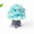 Creative crystal money tree ornament with lake blue stones and dark stone base for desk - Turquoise