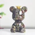 Bärenfigur aus Naturkristall mit goldener Krone für Heim- und Autoinnenausstattung - Drachenblutstein Stil