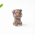 Schnauzer figurine handcrafted with natural crystal gravel and resin for home decor - Tiger's Eye