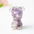 Cute Schnauzer dog figurine made of purple crystal gravel and resin with gold foil flakes - Dreamy Purple