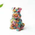 Graffiti style Schnauzer dog statue in colorful resin with artistic oil painting texture - Colorful Shell