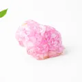 Cute resin tiger figurine with pink crystal stones and gold foil on white background - Rose Red Crystal