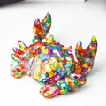 Crab phone holder made of resin with colorful natural crystal stone inlay - Colorful Shell