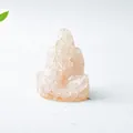 Detailed close-up of Ganesha statue crafted from pink quartz crystal chips and resin - Rose Quartz Ganesha