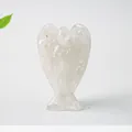 White resin angel figurine with natural crystal shards for healing home decoration - White Crystal
