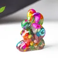 Abstrakte Schmetterlingsfee-Skulptur aus bunten Naturkristallsteinen Harz Dekoration - Bunte Muschel