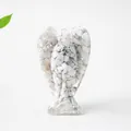 Angel figurine crafted with white natural crystal stones and clear resin filling - Howlite