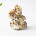 Detail of crystal resin elephant statue with colorful natural stones and smooth finish - Crazy Agate