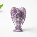Handcrafted purple amethyst resin angel sculpture with detailed crystal textures - Dreamy Purple